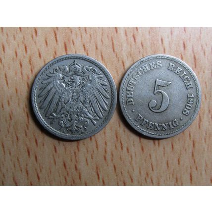 1908a 5 Pfennig Germany Empire Coin