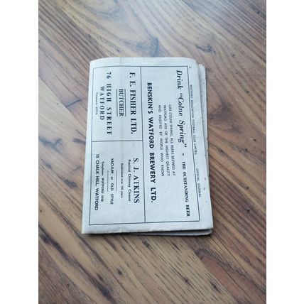1955/56 Watford vs Torquay - Division 3(S), 31/3/1956 * FREE P&P *