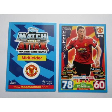 206. Nemanja Matic - Manchester United - Match Attax 2017/18 Football Card EF1