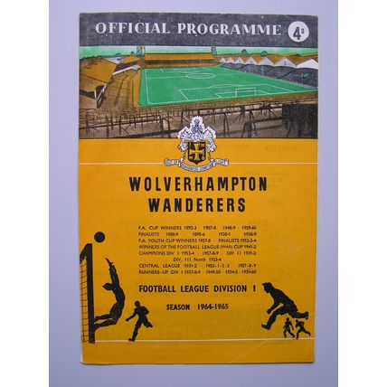 WOLVES v MANCHESTER UNITED FA Cup 6th Round 06/03/1965