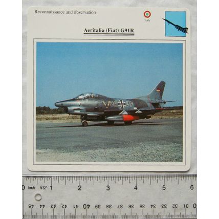 Aeritalia G91R - Italy - Reconnaissance & Observation - Collectors Club Card