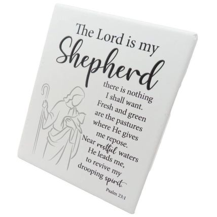 The Lord is My Shepherd Freestanding/Wall Plaque 14 CM Faith Christanity Home