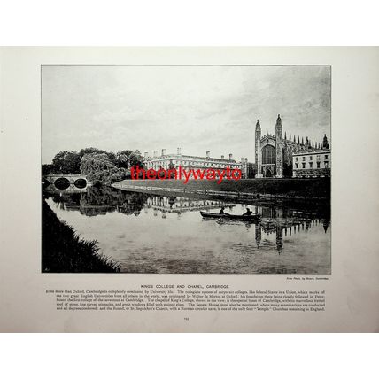 Bolton Abbey And King's College, Cambridge, Book Illustration (Print), c1897