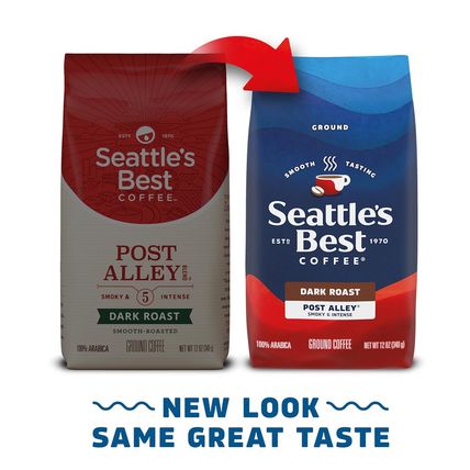 Seattle’S Best Coffee, Dark Roast Ground Coffee, Post Alley, 100% Arabica, 3 Bag