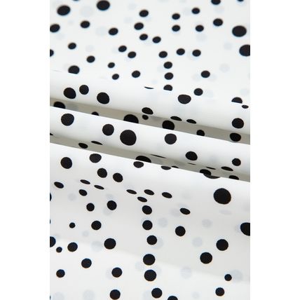 White Dalmatian Print Layered Ruffled Short Sleeve Blouse