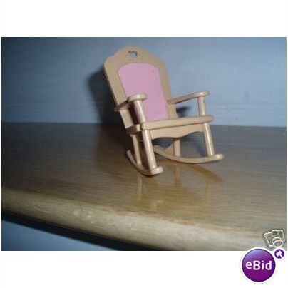 Fisher Price 4" Pink and Beige Heart Rocking Chair 1993