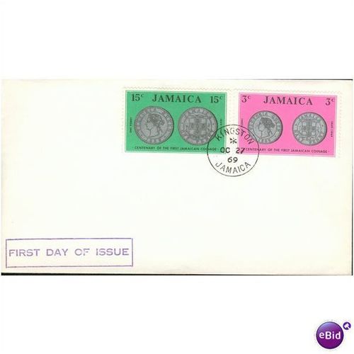Jamaica FDI 1969 - SG 296-297 - Cent Of The First Jamaican Coinage