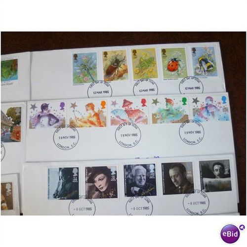1985 GB Collection year set of 8 illustrated first post office day covers