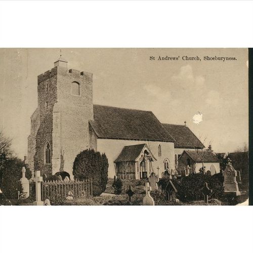 H.J. Adey Antique British Postcard 1917 St. Andrew's Church Shoeburyness, Essex