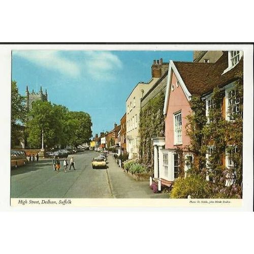 Suffolk DEDHAM High Street Postcard by Hinde (3EA23)