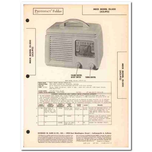 meck model ce-500 5c5-p12 portable am radio sams photofact manual
