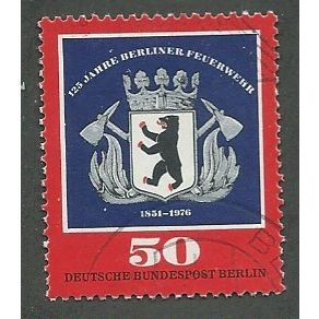 BERLIN - 1976 50pf '125TH ANN OF BERLIN FIRE SERVICE ' FINE USED (EBID42-344)