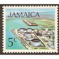 Jamaica QEII 1972 5c Oil Refinery Mounted Mint MM SG 348 Sc 347 postage stamp