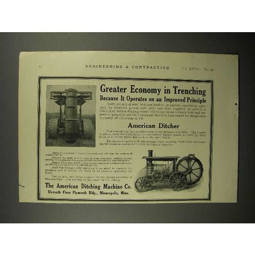 1911 American Ditching Machine Co. Ad - Ditcher - Greater Economy