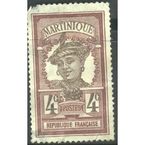Martinique 1908 - SG64 - 4c brown/purple - Martinique Woman - MH