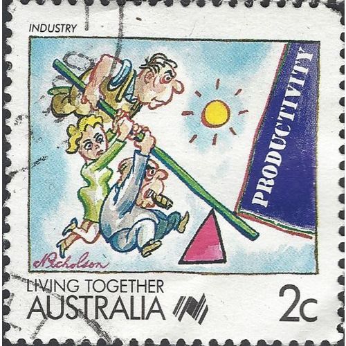 AUSTRALIA, Living Together, Industry, blue 1988, 2c, #9