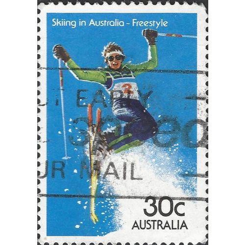 AUSTRALIA, SPORT, Freestyle Skiing, blue 1984, 30c, #3