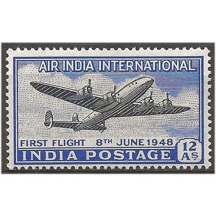 India 1948 SG304 12a Black & Ultramarine AIR Mounted Mint . .. .