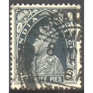 India 1937 - SG 247 - KGV1 3p slate - used 3