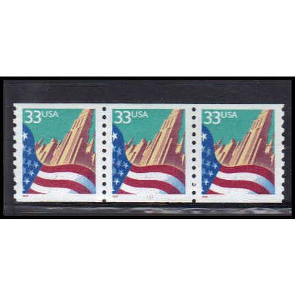 3280 33c U.S. Flag Over City Very Fine MNH PNC 1111/3 PA4043