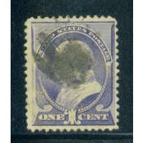 Used 212 1c Benjamin Franklin Barely Clears M01335