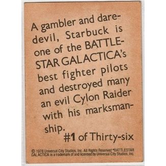 BATTLESTAR GALACTICA ' WONDER BREAD ' card #1 STARBUCK (1978)