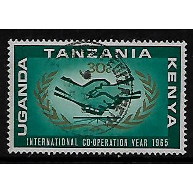 KENYA UGANDA & TANGANYIKA 1965 ICY 30c GREEN & GOLD ICY EMBLEM SG219 FINE USED