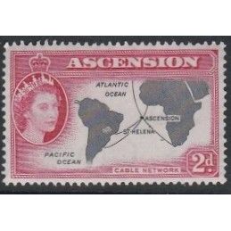 Ascension 1956 2d Map of Cable Network SG 60 L/M/Mint