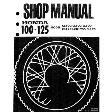 HONDA CB100 CB125S CL100 CD125S SL100 SL125 SHOP MANUAL MOTORCYCLE 101 PAGES ENG