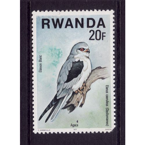 RWANDA 1977 BIRD OF PREY 20F BLACK SHOULDER KITE SG 839 M / MINT