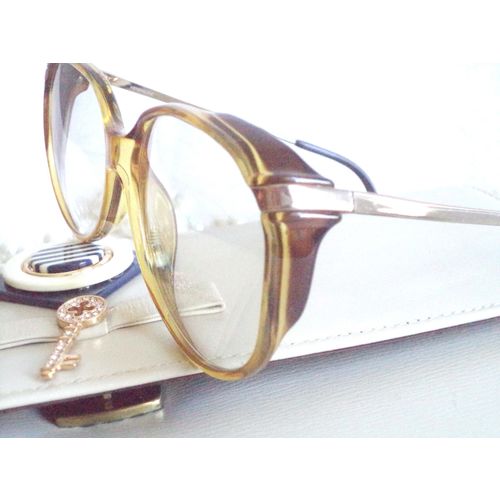 Vintage VIENNALINE Mod Eyeglasses Amber Diva Retro Rim 56-16 Womens Sunglasses