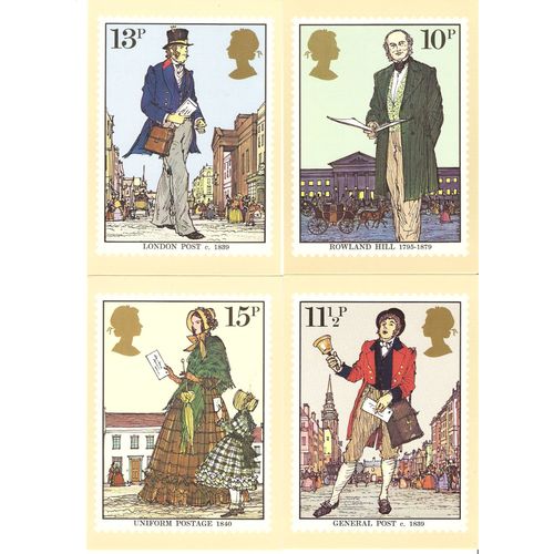 PHQ cards x 4 mint loose Rowland Hill set 1979