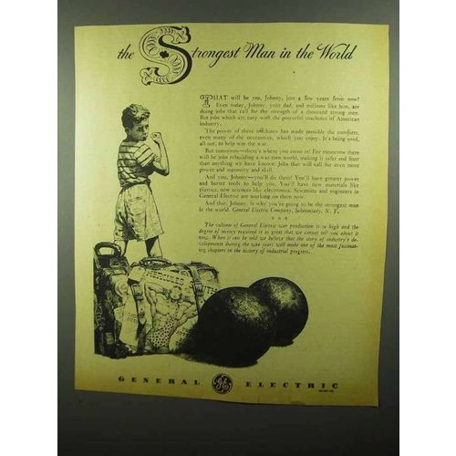 1942 General Electric Ad - Strongest Man in the World