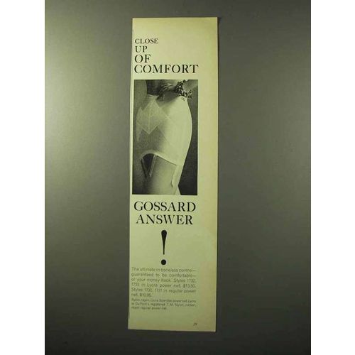 1964 Gossard Girdle Ad - Close Up Of Comfort