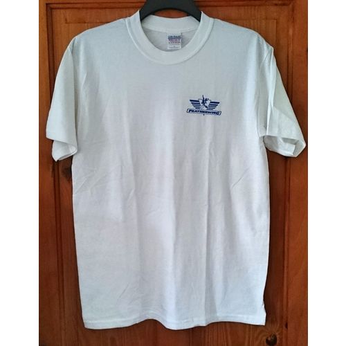 White T-Shirt with Featherwing Logo - Size Medium