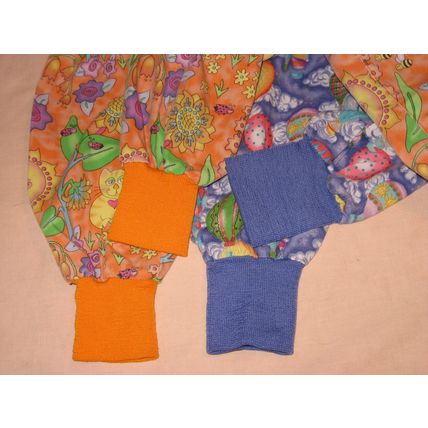 2 Scrub Tops S 42 Chest Blue Orange Prints Long sleeve Clearance