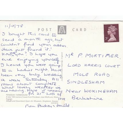 Pendean farmhouse Midhurst West Sussex England Postcard 1978 used VGC