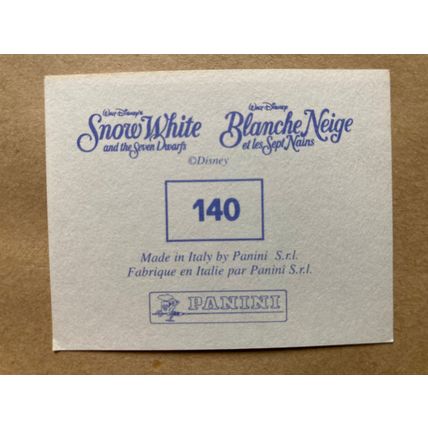 Snow White and the Seven Dwarfs Sticker # 140 (A) unused 1994 Panini Disney