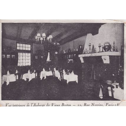 Restaurant Rue Norvins Paris Old French Postcard