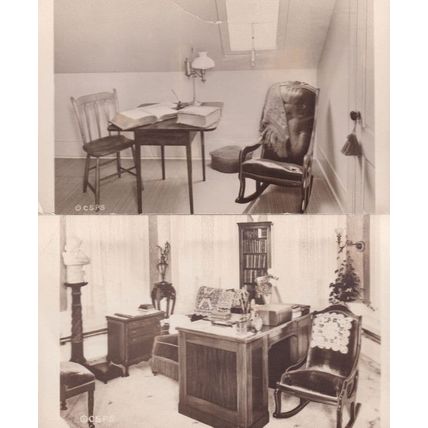 Mary Baker Eddy Attic Room 2x Vintage Postcard s