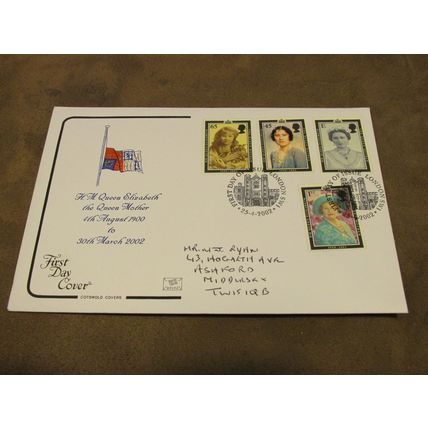Cotswold 2002 GB FDC Cover - Queen Elizabeth The Queen Mother memorial release