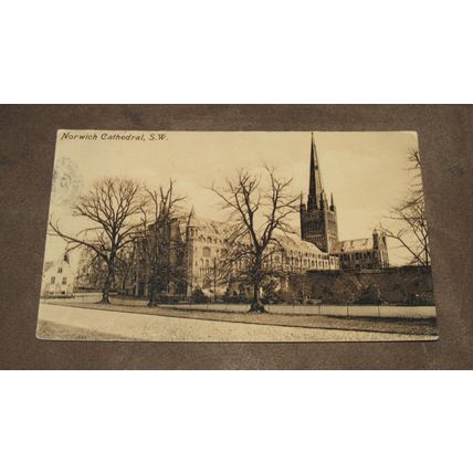 1912 fr Valentines Postcard - Norwich Cathedral scene - Norfolk