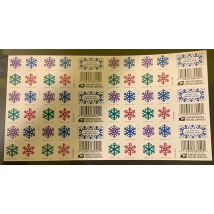 5034, Geometric Snowflakes - Die Cut Press Sheet of Six Panes - Stuart Katz