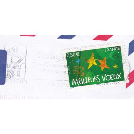 Mortain postmark + Slogan France 2004 on Best wishes 0.50e VGC