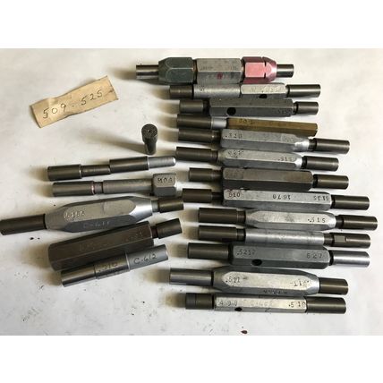 LOT 17 THE PIPE MACHINERY GO NO GO PLUG GAGE,.509,.525,.5204,.515,.528,.5345,ET