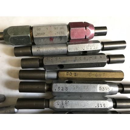 LOT 17 THE PIPE MACHINERY GO NO GO PLUG GAGE,.509,.525,.5204,.515,.528,.5345,ET