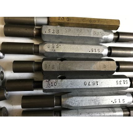 LOT 17 THE PIPE MACHINERY GO NO GO PLUG GAGE,.509,.525,.5204,.515,.528,.5345,ET