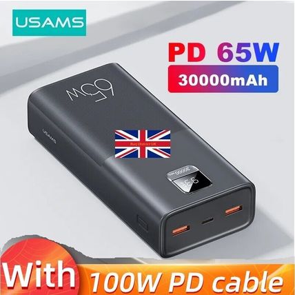 USAMS 65W Power Bank 30000mA Portable Battery Charger For iPhone Laptop Tablet
