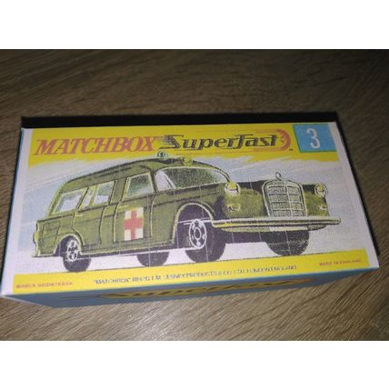 Matchbox - No3 Benz Ambulance - LARGE PROMO - Replica Box