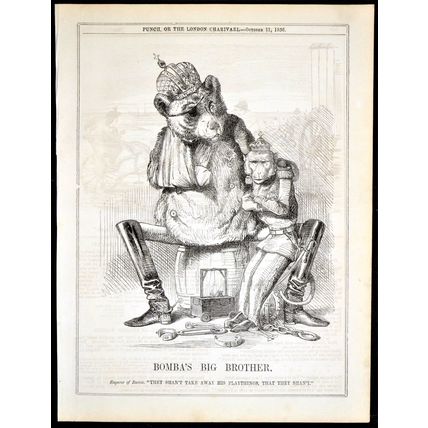 BOMBA’S BIG BROTHER 1856 John Tenniel Ferdinand King Naples PUNCH CARTOON PAGE